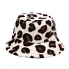 Chapéu novo estilo balde chapéu feminino outono outono inverno lazer joker grão leopardo adicionar calor de ventos impermeável pescador tampão de pescador g220418