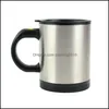 Lazy Self Stirring Mug Matic Electric Coffee Tea Mixing Cup With Lid Stainless Steel 350Ml Creative Drinkware Drop Delivery 2021 Tools Kit
