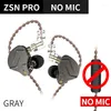 سماعات أذن سماعات ZSN Pro معلقة في أذن Monitor Technology Hifi Bass Pass Earbuds Sport Novening Develing Gamer CCA