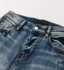 2021 HIP-HOP HIGH Street Fashion Brand Jeans Retro Torn Polding Men Mener Potorcyer Riding Riding Slim Pants Size 28 ~ 40#706