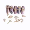 10 sztuk Shiny Cyrkon 3D Nail Art Dekoracje Luksusowe Stop Pearl Kryształ Diamenty Biżuteria Manicure Design Akcesoria