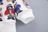Мальчики одежда хлопковые толчки для осенних зимних топов детские рубашки с капюшонами мультфильм печать детские спортивные свитера мальчики 0-5y