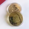 40x3mm Santa Claus önskar myntgåvor Collectible Silver Gold Plated Souvenir Coin North Pole Collection Gift God julmyntmynt