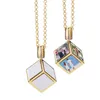 DIY sublimation blank gold necklace designer jewelry thermal transter silver square mens necklace woman Photo Frame Pendant Necklaces Family Anniversary Gift