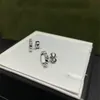 Modne kolczyki sztyfty dla kobiet małe srebrne kolczyki projektanci biżuterii luksusowe litery G szpilki obręcze ozdoby naszyjniki z pudełkiem 2061102R