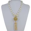 Süßwasser weißer Perle Labbe Halskette Schmuck Frauen Lady Statement Party Geschenk