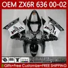 Kawasaki Ninja ZX 636 600cc濃淡赤色ZX636 ZX63R ZX 600 CC 6 R ZX 6R ZX600カウリングZX-636 2000 2002射出成形型フェアリング