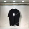 22SS homens homens designers t camisetas tee paris letra impressão algodão de algodão curta Crew nez streetwear xinxinbuy preto branco s-2xl