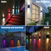 Double Color White/Yellow RGB 7 COLOR Change Solar Led Washer Wall Lamp for The Garden Fence Stairs Lighting