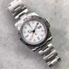 ST9 MENS Titta på Silver Dial GMT Justerbar hand Mekanisk automatisk rörelse Självlindande rostfritt stål Wristwatches 904L