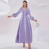 Fantaisie Lilas Papillon Arabe Robe De Soirée Dubai Abaya Élégant Une Ligne Manches Bouffantes Robes De Bal Glitter Quicksand Robe Musulmane Formelle Occasion Spéciale Vestidos Robe