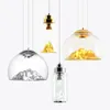 Lampy wiszące nowoczesne proste złote lampki górskie nordyckie szklane design hanglamp bar salonu restauracja