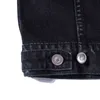 Ünlü Erkek Denim Ceket Erkekler Kadınlar Yüksek Rahat Mont Siyah Mavi Moda Stilist Giyim Boyutu M-XXL