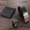 Belts Watch Men's Watch Wallet Belt Set Gift do Macho para o Dia dos Pais de aniversário 3pcs/Definir quartzo casual pai namorado nyz cintilts