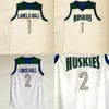 #1 Lamelo Ball Chino Hills Huskies High School Jersey Home White #2 Lonzo Ball Basketball Koszulki