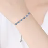 Bracelet de tennis coréen en Zircon, design Simple, tempérament à la mode, cercle bleu et blanc