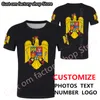 ROMANIA t shirt fai da te su misura nome numero rom T Shirt nazione bandiera ro romana rumena country college stampa p o abbigliamento 220616