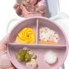 Mignon couleur pure sevrage vaisselle pour enfants alimentation plaque d'aspiration bol de formation appareil à manger de qualité alimentaire accessoires pour bébé 220512