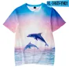 Animal Dolphin 3D Print Tir shirt Men masculino meninos meninos crianças Moda curta Manga curta Tshirt Graphic Tees Streetwear4543972