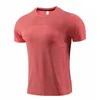 2024 Absorbent and Breathable Designer lululemenI Men Outdoor Shirts New Fiess Gym Football Soccer Mesh Back Sports Quick-dry T-shirt Skinny jiu66