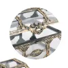 Vintage transparante piratenschat opbergdoos snoep snuisterij voor sieraden kristal gem rankje dozen houder organisator oorbellen oor 5840 q2