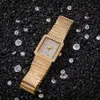 Luxe volledig diamanten horloge vierkante gouden horloges Designer dameshorloge mode-polshorloges