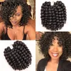 8 pouces courts bouclés synthétiques Jumpy Wand Curl Braids Extensions de cheveux au crochet 20 Stands / Pack Jamaican Bounce Hair Spring Twist Tressage Cheveux LS08