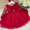 Mädchenkleider Baby für Mädchen Weihnachten Kleinkind Kinder Blumenspitze Elegante Prinzessin Geburtstagskleid Kinder Hochzeit Party TüllkleiderMädchen