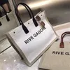 3 цвета тренд женский сумочка Rive Gauche Totes Supper Suckbags Top Linen Legan Большой пляжные сумки дизайнер путешествовать по крестовым плечам187P