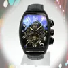Luxus-Lederband Tourbillon mechanische Herrenuhr 45 mm Tag Datum Skelett Automatik super leuchtend 5ATM wasserdicht Armbanduhren Lieblings-Weihnachtsgeschenk