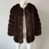 Invierno 2019 nuevo abrigo largo de piel para mujer chaqueta de piel sintética de talla grande XXXL abrigos gruesos cálidos de lujo de alta calidad abrigos de piel esponjosa T220810