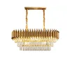 Modern Kitchen Island Crystal Chandelier Black/Gold Home Decoration Light Fixture Ny LED Cristal Hanging Lamp för matsal