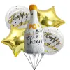 Decoração de festa 5 pcs copo de cerveja balões de folha de bebê decorações de casamento de aniversário torcendo Champagne Whisky garrafa suprimentos globos