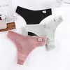 3pcs/calcinha de lote para mulheres Sexy tanga tanga t-back t-back lingerie lingerie feminino algodão tanga g-string respirável 220422
