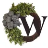 Decorative Flowers & Wreaths Small Window Wreath Burlaps Bow With Personalized Welcome Sign For Front Door Led LightDecorative DecorativeDec