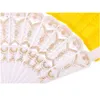 Party Favor Women Sequin Decorated Folding Plastic Hand Dance Fans Festive Supplies