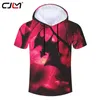 Man Halloween 3D Gedrukt Dier T-shirt Creatieve Maan En Vleermuis Heren Kleding Gothic Grote Maat Groothandel Capuchon t-shirt 220623