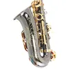 Saxophone Alto personnalisé fleur sculptée noir Nickel or Eb Saxophone clé en or instrument en laiton