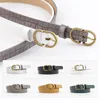 Belts Thin PU Leather Belt Women Stone Grain Strap Female Pin Buckle Waist Ladies Jeans 2022 Black White Green Yellow FashionBelts