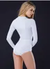 Kvinnors tvåstycke byxor sexig djup v nackbandage långärmad bodysuit kvinnor svarta rompers kvinnor jumpsuit 2022 höst en bodycon bodysuitsw