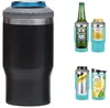 UPS 4 in 1 Bicchieri da caffè da 14 once Bicchieri in acciaio inossidabile Bicchieri da 12 once Slim Cold Beer Can Cooler Holder Bottiglie per bevande isolate sottovuoto a doppia parete con due coperchi