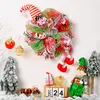 Decorative Flowers & Wreaths Christmas Decorations Doll Ribbon Wreath Holiday Garland Hanging Ornament DIY Front Door Pendant For HomeDecora