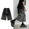 Men's Jeans Emo Men Harajuku Streetwear Shorts Hip Hop Trousers Denim Short Jean Baggy Pants Alt Oversized Male Fairy Grunge ClothesMen's