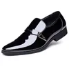 Dress Shoes Men Patent Leather Slip On Fashion Moccasin Glitter Formal Male Pointed Toe For