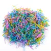 500 stks/pack kleurrijke kleine wegwerp haarbands Scrunchie Girls/Kids Rubberen band paardenstaarthouder haaraccessoires