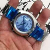 2824 3135 Lüks Saat ES N C TARİH AAAAA MENS MEKANİK Saat Günlüğü Açık Beyaz Mavi Arap Rafine Çelik Otomatik Makine 40mm Rz Swiss