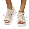 Sandalias 2022 Mujeres impermeables de verano Deseis transpirables de gran tamaño plataforma casual Plataforma de los pies abiertos moda