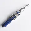 Anhänger Halsketten Retro natürlicher Edelstein -Stein -Pendel für die Wahrsagung Wicca Geburtsstein Quarzs Opal Lapis Lazuli Anhänger Großhandel 8pcs/Los