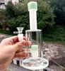 Jade Color Mini 8 Inch Glass Water Bong Narghilè Delicato Olio Dab Rigs Tubi di fumo