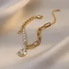Bracelets de charme naturalités d'eau douce perle elegant baroque perles perles bracelet pour femmes hommes chaîne élastique fine bijoux de mariage dons de mariage